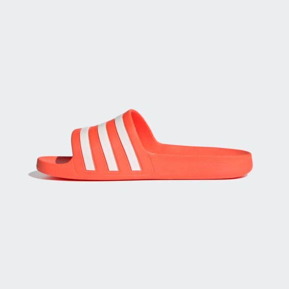 New Adidas Solar Red Adilette Aqua Slides Slip-On Sandals Women's US 10 - Picture 8 of 15